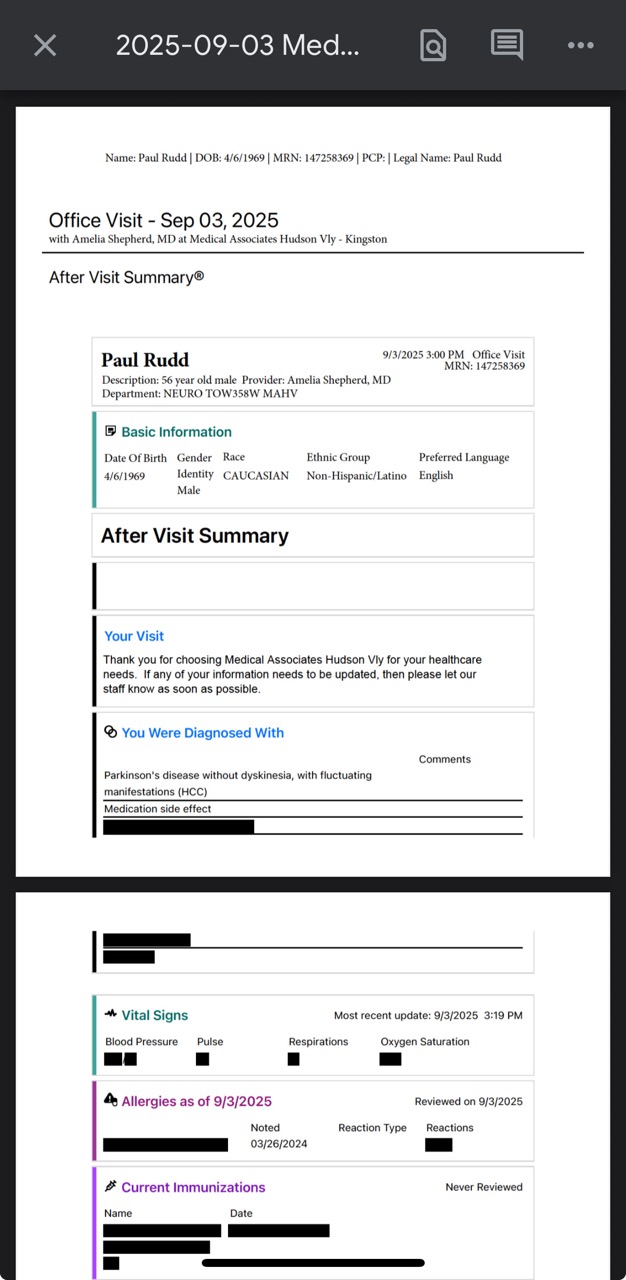 Files & Attachments Detail Page (Amelia Shepherd After Visit Summary, Drive File)